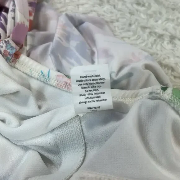 LC Lauren Conrad flirty ruffle floral print one piece swimsuit, med - Picture 8 of 8